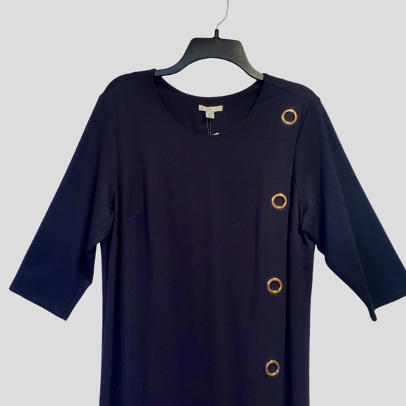 NWOT Cato Women's Midi Dress 1/2 Sleeves Black Modest  Size 14/16W - Picture 4 of 8